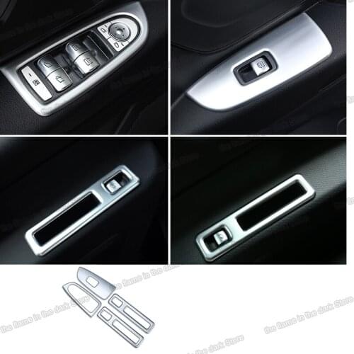 Lsrtw2017 abs car window control panel trims for mercedes benz vito 2015 2016 2017 2018 2019 w447 2020 v class 2021 v260 v220