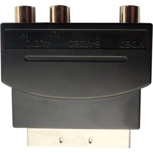 SCART Adaptor AV Block To 3 RCA Phono Composite S-Video With In/Out Switch Scart to SVHS Adapter for Video DVD Recorder
