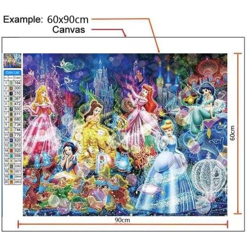 Disney Princess Diamond Painting Characters 5D DIY Art Cartoon Portrait Mosaic Hobby Full Square Round Drill Home Mural Decor