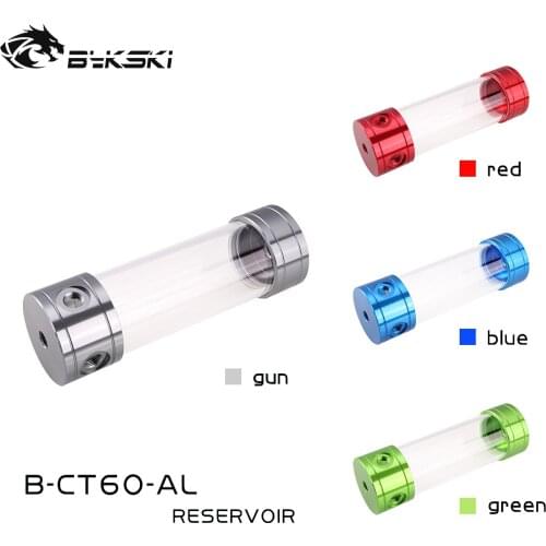 Bykski B-CT60-AGE 60mm Acrylic Transparent Reservoir Tank 100/150/200/260mm Metal Cap