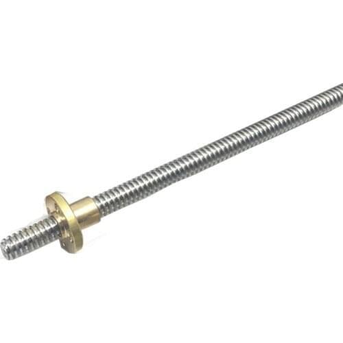 3D Printer CNC Parts THSL-450-2D Length 450mm T-type Stepper Motor Trapezoidal Lead Screw 8MM Thread 2mm with 1pcs T8 Copper Nut