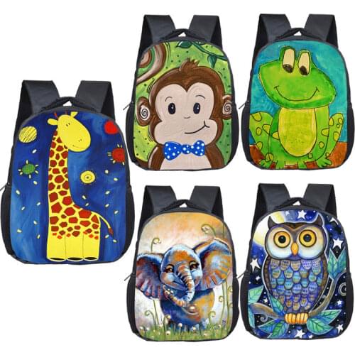 Animal Giraffe Monkey Elephant Backpack Children School Bags Boys Girls Kindergarten Bag Kids Toddler School Backpack Bag