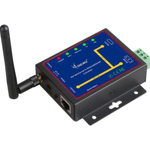 DIEWU Wifi & Ethernet RJ45 To RS232 & RS485 WIFI Serial device Server converter Module support TCP/UDP/IP P2P
