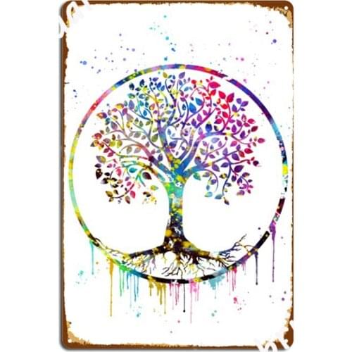 Tree Of Life Metal Signs Wall Mural Classic Painting Décor Cave pub Tin sign Posters