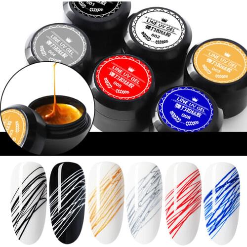Wire Drawing Gel Nails Polish Spider Web Varnish Painting Liner DIY Design Black White Lacquer Silk UV Glue Manicure 8ml