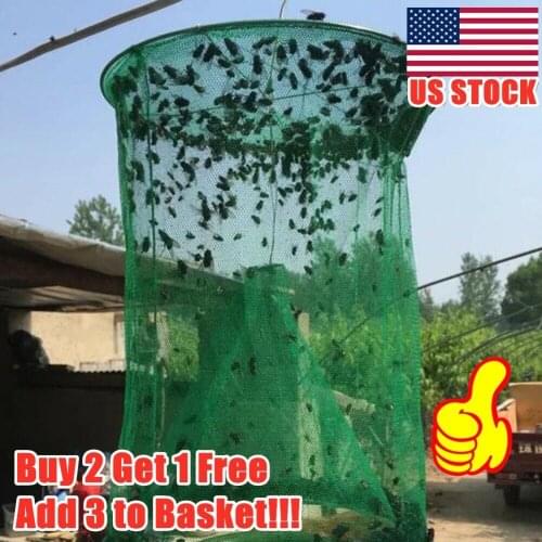 Reusable Hanging FlyCatcher Cage Pest Control Fly Killer Flies Flytrap Zapper Cage Net Trap Home Garden Yard Supplies Dropship