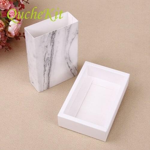 Different Size Marble Small Gift Box Packaging Rawer Jewelry Packing Gift Paper Box Pull Out Storage Candy Boxes