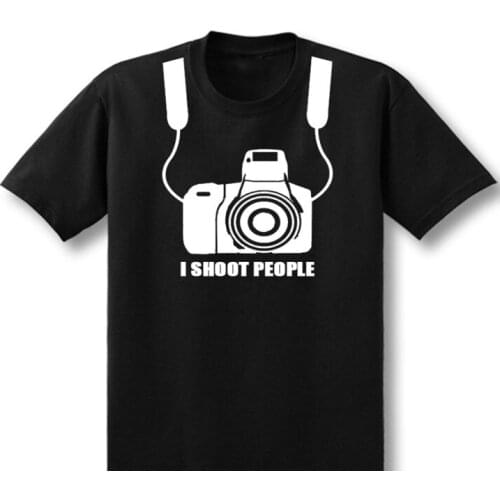 I Shoot People Adult T-shirt Tshirt Mens O Neck Short Sleeve Funny Camera Photography Photograph Photo Tee T Shirt