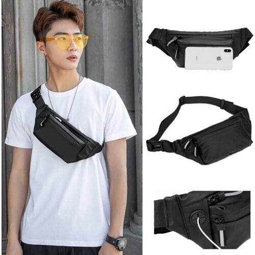 IKE MARTI Mens Outdoor Sports Waist Packs Youth Fashion High Quality Messenger Shoulder Bag Male Waterproof Chest Bag