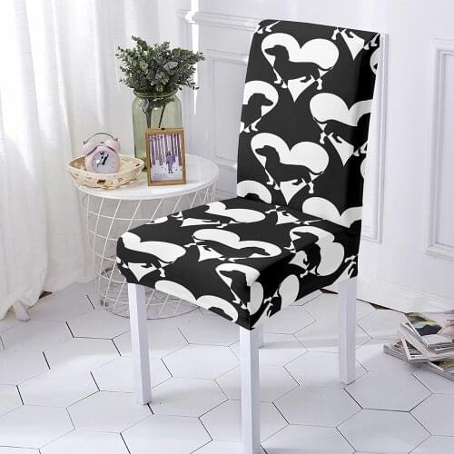 Dining Chair Covers Home Decor Pet Dog Printing Stretch Chair Cover Big Elastic Seat Chair Cover for Banquet 1/2/4/6 PCS