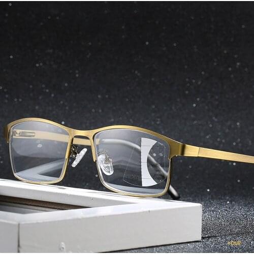 CLARA VIDA Anti-blue Light Multi-focus Reading Glasses for Men and Women Metal Frame comfortable +1.0 +1.5 +2.0 To +4.0