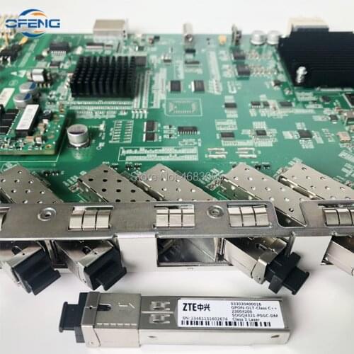 Original ZTE C300 C320 OLT Optical Line Terminal 8 ports GPON Service Board GTGO with 8 SFP C+ modules