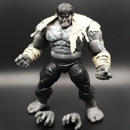 Marvel Comics Gray Color Wild Hulk Joints Movable Action Figure Model Ornaments Toys Children Gifts