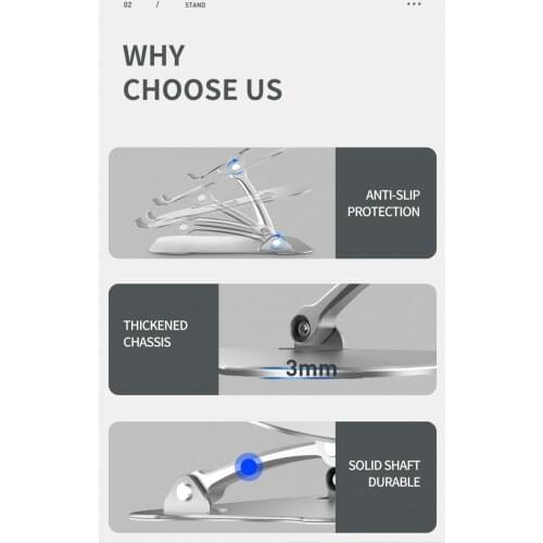 Portable Foldable Cooling for MacBook Accessories Lenovo HP Support (Silver)