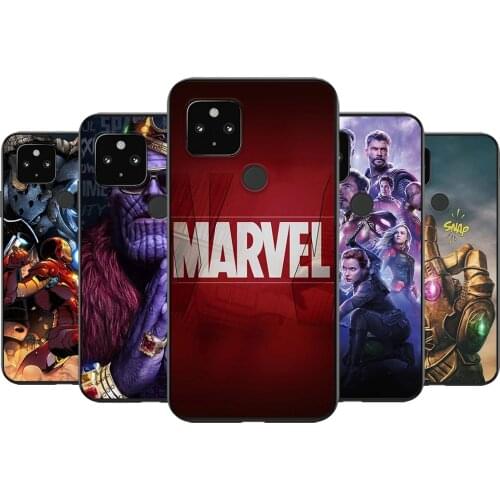 Marvel Avengers Shockproof Cover for Google Pixel 5 4 4a XL 5G Black TPU Soft Phone Case