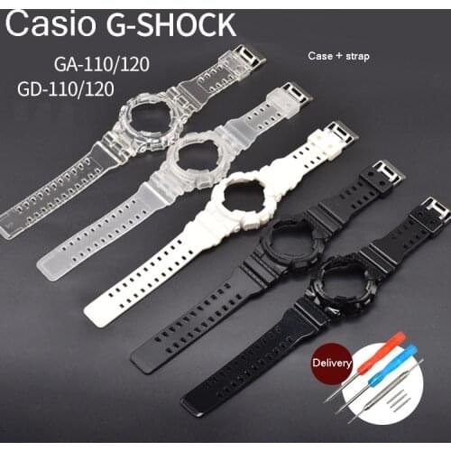 Watch Strap for Replacement Modified Casio G-shock Case Strap Kit GA110 GD100 GAX100 Watch Band Accessories with Tools