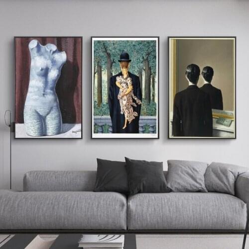 Rene Magritte Sexy Nude Woman Canvas Paintings On the Wall Art Posters And Prints Surrealism Art Pictures For Living Room Cuadro