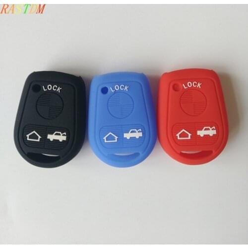 Silicone Key Cover Case For BMW E31 E32 E34 E36 E38 E39 E46 Z3 3Button Straight Remote Car Key Wallet For Old BMW