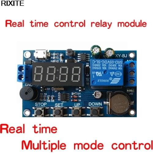 DC 5V Real time Timing Delay Timer Relay Module Switch Control Clock Synchronization Multiple mode control Wiring diagram