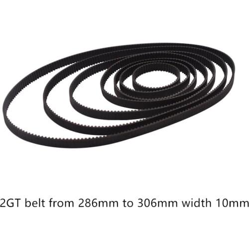 3D printer belt GT2 closed loop rubber 2GT timing 294 296 298 300 302 304 306 308 310 312 314 Length 294mm to 314mm width 10mm