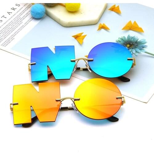 Letter NO Sunglasses Women Luxury Brand Designer Metal Frame Sun Glasses Ladies Fashion Sun Glass UV400 Shades Gafas De Sol
