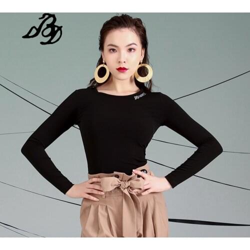 Standard Latin Dance Practice Clothes Female Modern Round Neck Embroidery Tops Sexy Club Outfits Women Unitards Clothing BD05