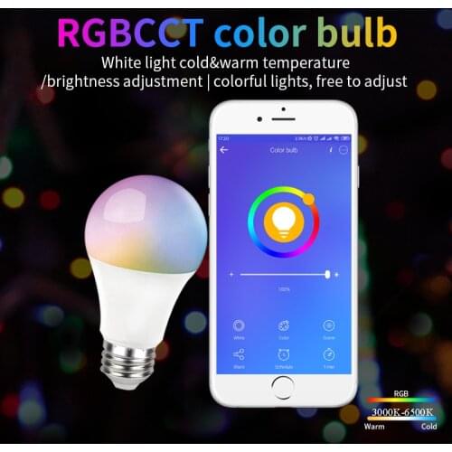 EWeLink WiFi Smart Light Bulb 9W E27 LED RGB Lamp Work With Alexa Google Home 85-265V RGB+CCT Dimmable Timer Function Magic Bulb