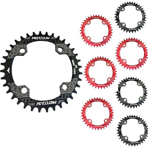 MOTSUV Bicycle Crank 104BCD Round Shape Narrow Wide MTB Chainring Bicycle Chainwheel Bike Circle Crankset Single Plate