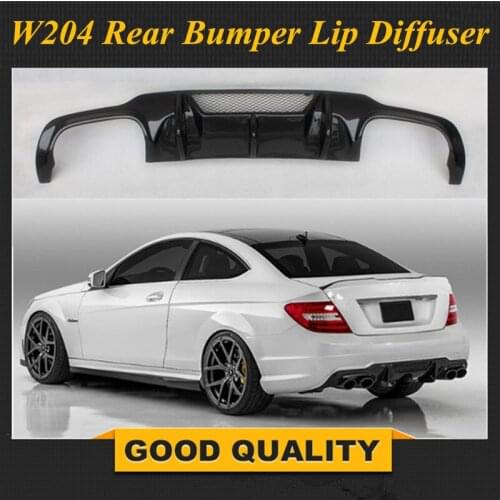 W204 C63 AMG Carbon Fiber Rear Bumper Lip Diffuser for Mercedes Benz 2011-2014