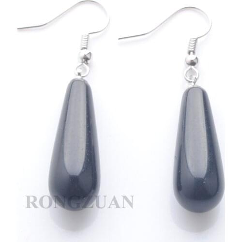Women Drop Earrings Natural Black Quartzs Gem Stone Bead Reiki Healing Earrings Bohemian Jewelry TR3154