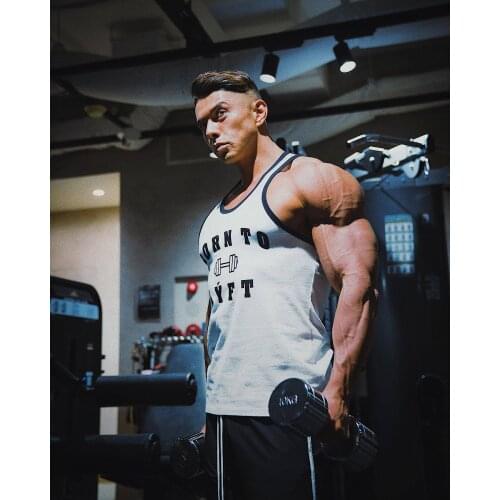 2021 Summer new style gyms exercise fitness sportswear men jogger printing fashion vest cotton streetwear casual men’s shirt