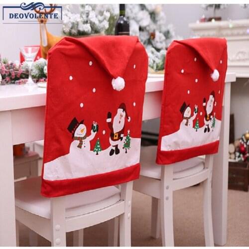 1PC/6PCS Christmas Chair Back Cover Decoracion Navidad Hat Christmas Decorations for Home Dinner Table New Year 50*60 cm
