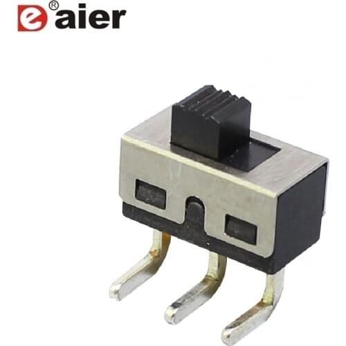 1000PCS SS-12D06 1P2T Miniature Slide Switch ON/ON Toggle Switch 2 Position 3PIN 50mA 3MM Height Handle With Angled Terminal