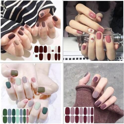 15 Sheets Colorful Nail Art Stickers Decals Full Cover Waterproof Adhesive Nail Tips Wraps Manicure Slider for Women Wholesale