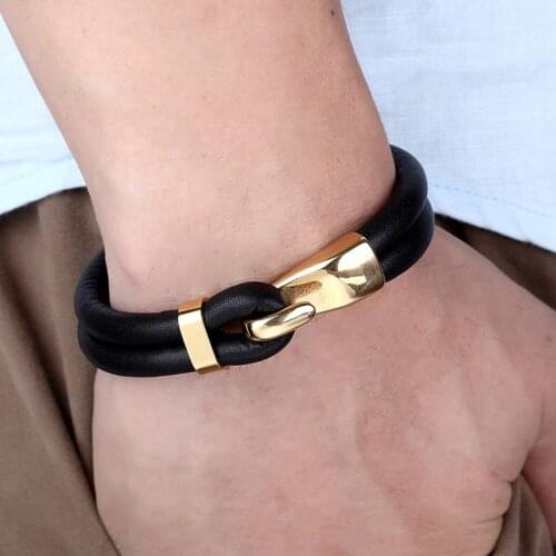 2019 New Arrival Multilayer Charm Leather Bracelet Popular Stainless Steel Bracelet Anchor Bracelet For Men Women Lovers' Gift