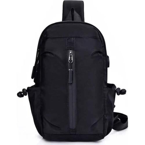 2020 Mens Single Shoulder Bag Leisure Fashion Inclined Shoulder Bag USB Headset Chest Package Concise Burglar Small Backpack