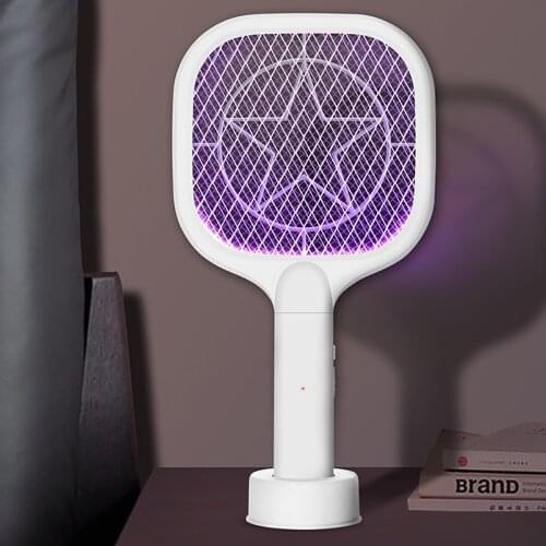 3000V Electric Insect Mosquito Racket Swatter Zapper USB Rechargeable Mosquito Swatter Kill Fly Trap Bug Zapper Killer