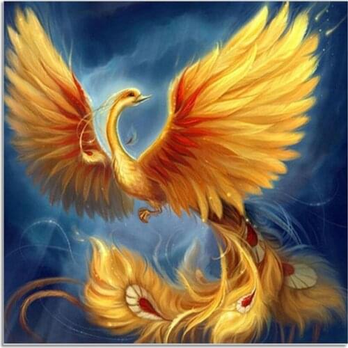 3D DIY Diamond Painting Phoenix 50x50cm Cross Stitch Wall Sticker Diamond Embroidery Square Crystal Mosaic Pictures Stickers