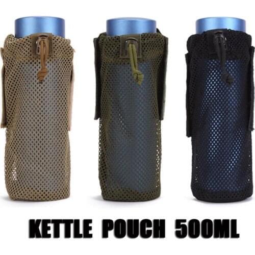Kettle Pouch 500ML MOLLE System Water Bottle Pouch Holder Microfiber Foldable Military Tactical Belt Holder Kettle Pouch Camping