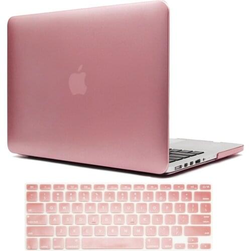 Laptop Case for Apple MacBook Air 13/11 Inch/Pro 13/15 Inch Rose Gold Hard Shell Protective Shell + Keyboard Cover