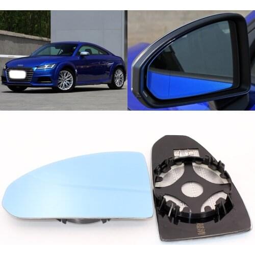 For Audi TT Car Side View Door Wide-angle Rearview Mirror Blue Glass With Base Heated 2pcs