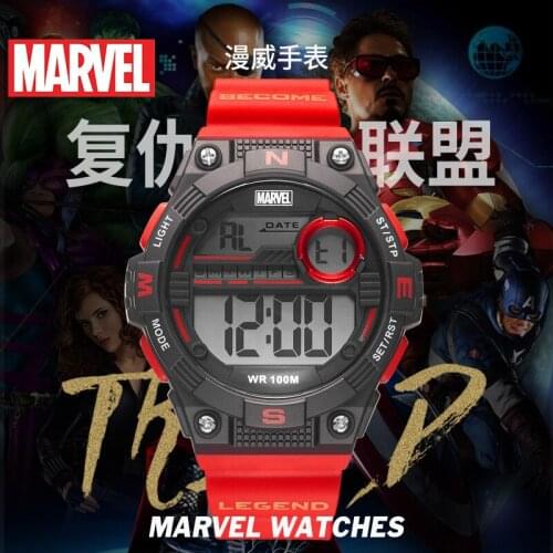 Disney Marvel Series Electronic Watch Waterproof Mens Sports Watch Swimming Watch 10Bar men gifts Plastic Buckle Sport