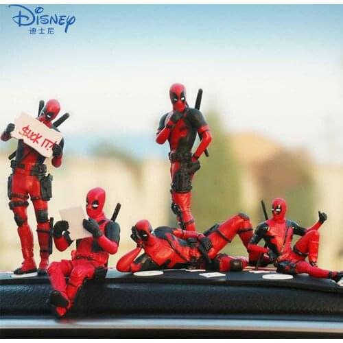 Disney Deadpool Action Figures Toy Mini Sitting Posture Doll Anime Movie Marvel Figurine Collection X-Men Model Kids Toys Gifts