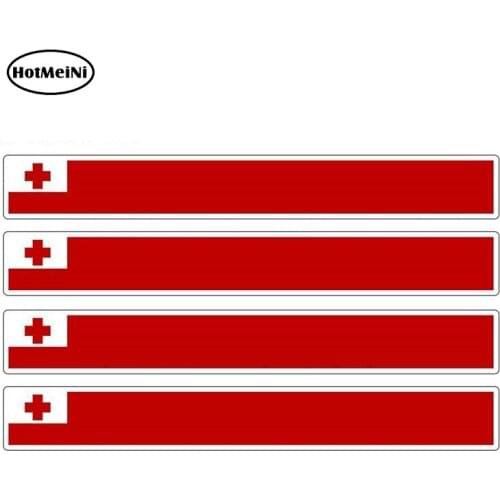 HotMeiNi 13cm x 1.7cm 4pcs Car Stripe Motorcycle Racing Flag Sticker Window Bumper Decal Bike Moto Tuning Tonga Car Stickers