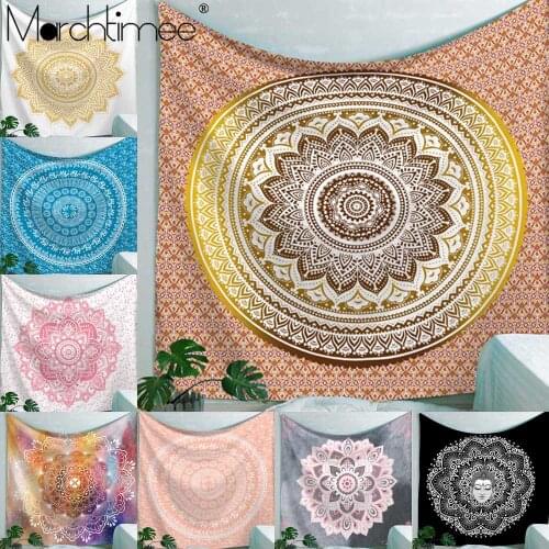 Indian Mandala Tapestry Wall Hanging Blanket Sandy Beach Throw Rug Camping Tent Travel Mattress Bohemian Sleeping Pad Tapestries