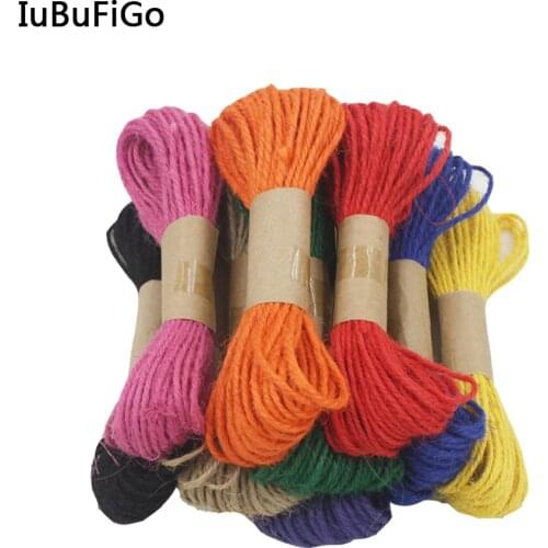 [IuBuFiGo] DIY Colored Jute Twine Rope Ribbon Thread For Gift Wrap Packing Crafts Scrapbooking Trag Decorations