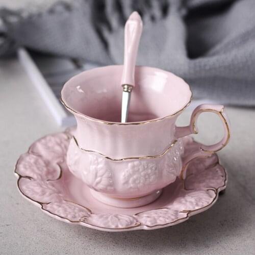 Ceramic European Coffee Cup Luxury Elegant High-quality Water Cup with Spoon Office Tea Set