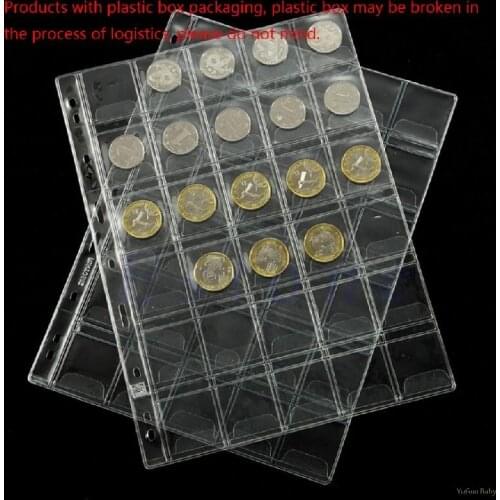 42 Pockets Classic Plastic Coin Holders Sheets For Storage Collection Album Case A2UB