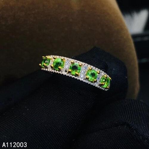 KJJEAXCMY fine jewelry 925 sterling silver inlaid natural Tsavorite new Female ring luxury Support Detection