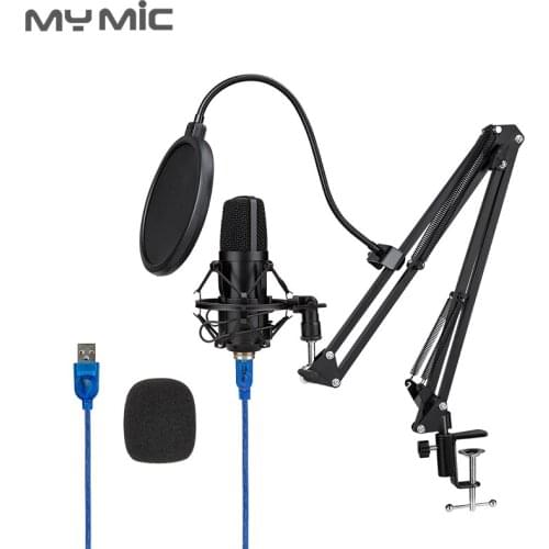 My Mic BM650UX Condenser Recording USB Microphone Studio With Adjustable Arm Stand For Computer Gaming Broadcasting
